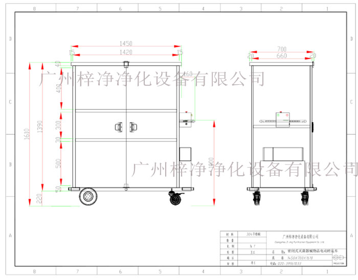 密閉式滅菌器械物品電動轉(zhuǎn)運(yùn)車設(shè)計方案圖